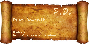 Puer Dominik névjegykártya